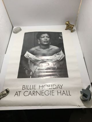 Billie Holiday Poster 34 1/2 " X 25 " Carnegie Hall Black & White Printed In Eec