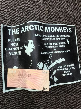 Arctic Monkeys Newcastle Gig Poster (2005) With Autographed Ticket