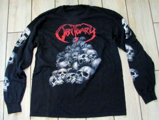 Obituary Chopped In Half Vintage 1990 Reissue Long Sleeve Concert Tour T Shirt