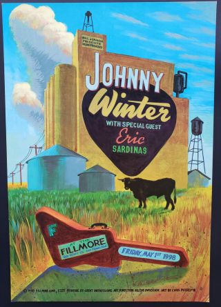 Johnny Winter Concert Poster 1998 F - 325 Fillmore
