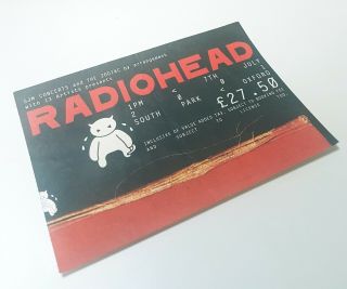 Radiohead Concert Ticket,  2001 South Park Oxford,  England