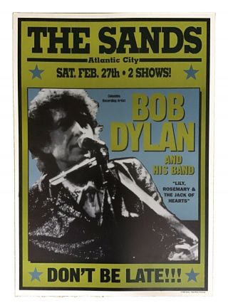 Bob Dylan Concert Poster The Sands Atlantic City Feb 27 1999 Boxing Style