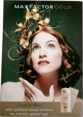 Madonna Max Factor Gold Skin Makeup Large 2ft Promo In - Store Display Board Stand