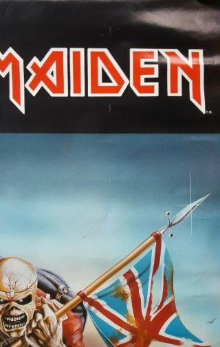 Iron Maiden Troopers 1984 poster approx 22 x 44 2