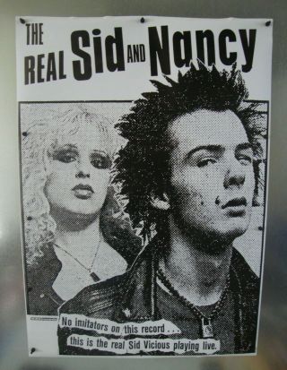 The Real Sid Vicious Nancy Sex Pistols Music Poster 23.  5 " W X 33 " H Pre - Owned