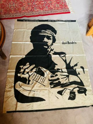 Vintage Jimi Hendrix Silk Screen Tapestry Wall Hanging Are You Experienced Hippy