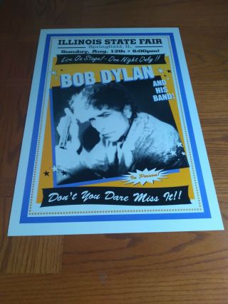Bob Dylan Official Poster Illinois State Fair Springfield,  Il