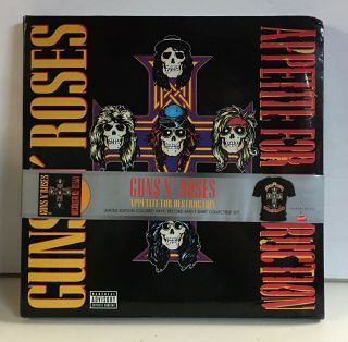 Guns N Roses Appetite For Destruction Yellow Vinyl Record Lp & T - Shirt - S Box Set