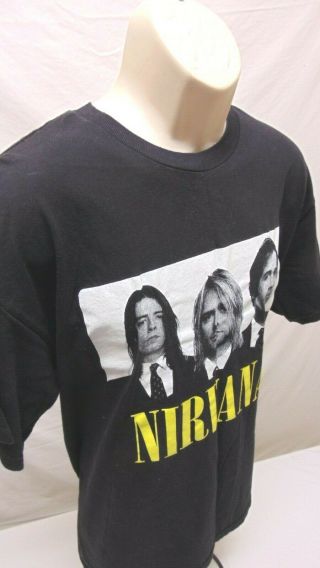 Nirvana T - Shirt Kurt Cobain Dave Grohl Novoselic Men ' s XL Black 1990 ' s 2