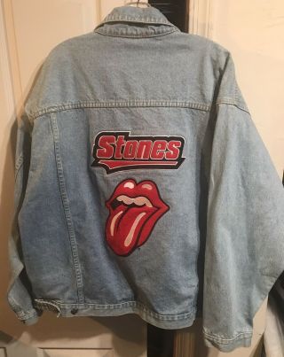 Vintage Rolling Stones Rs9798 1997 - 98 Embroidered Denim Tour Jacket Xl