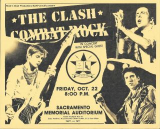 The Clash Concert Handbill Flyer Sacramento Ca 1982