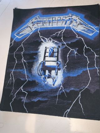 1990s Metallica Ride The Lightning Electric Chair Back Patch Made In Uk