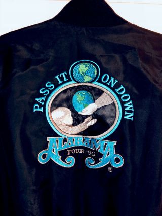1990 Vintage Alabama Band Tour Jacket Pass It On Down Usa Black Large Lp Designs
