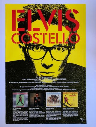 1993 Elvis Costello My Aim Is True 2 1/2 Years Box Promo Poster 24x36