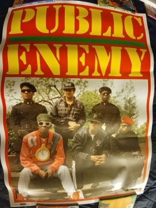Vintage Public Enemy Uk Promo Poster 35 X 25