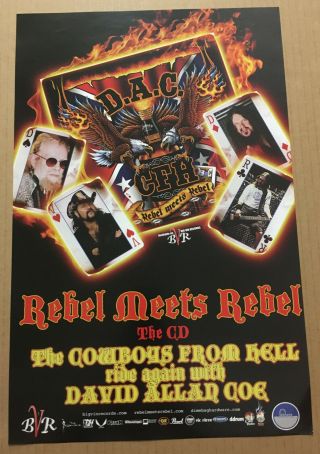 David Allan Coe & Pantera Rare 2006 Promo Poster 4 Rebel Cd 11x17 Never Displayd