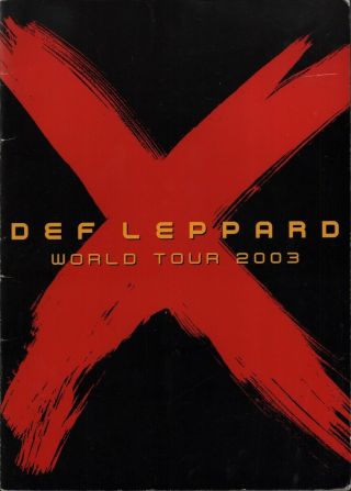 Def Leppard 2003 X World Tour Concert Program Book / Joe Elliott / Ex 2 Nmt