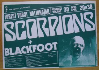 Scorpions,  Blackfoot Silkscreen Concert Poster 
