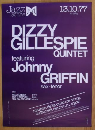 Dizzy Gillespie Johnny Griffin Concert Poster Jazz 