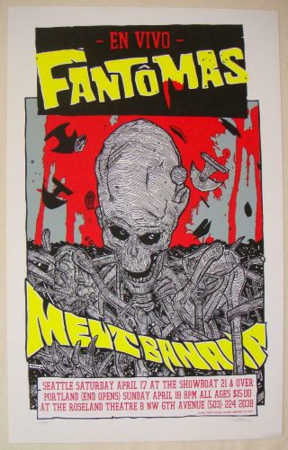 2004 Fantomas & Melt Banana - Silkscreen Concert Poster S/n By Frank Kozik