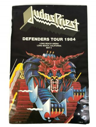 Judas Priest 1984 Defenders Tour Vintage Concert Poster Long Beach Arena 20x12.  5