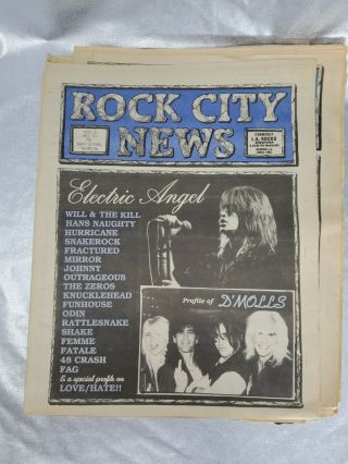 Rock City News Hollywood Glam Local Paper May 1988 Electric Angels D 
