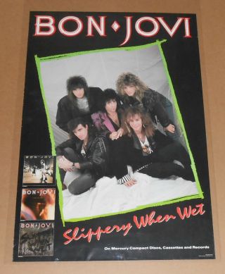Bon Jovi Slippery When Wet Poster 1986 Promo 24x36