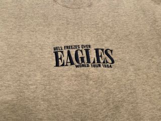 Vintage Eagles Hell Freezes Over Concert World Tour Sweatshirt XL Gray 1994 3