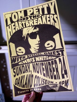 Tom Petty And The Heartbreakers Vintage 1991 Bill Graham Presents Poster