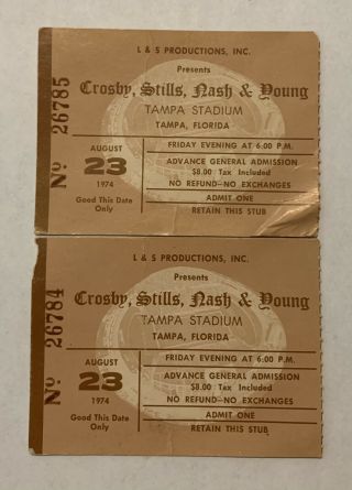 70s concert ticket stubs Yes,  Doobie Brothers,  Crosby Stills Nash & Young,  etc 3
