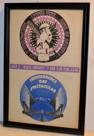 Sly Family Stone Canned Heat 1968 Independence Concert Framed Poster / Ad