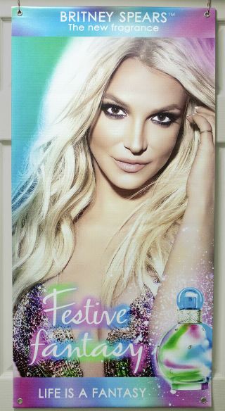 Britney Spears " Festive Fantasy " Vinyl Banner (100 X 50) Promo Perfume Poster