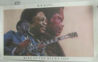 B.  B.  King - King Of The Blues 1989 - Vintage Promo Poster [1988 - Near