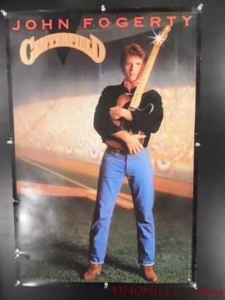 1984 John Fogerty Centerfield Warner Record Store Promo Poster Vintage