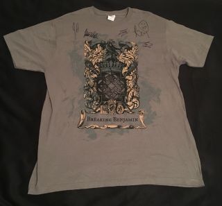 Breaking Benjamin Signed / Autographed Shirt.  Xl Size.