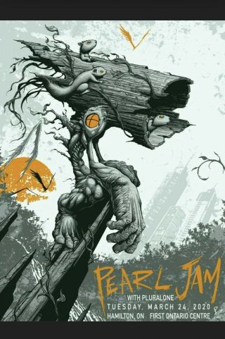 Pearl Jam 3/24 2020 Hamilton On Canada Poster Byous Se