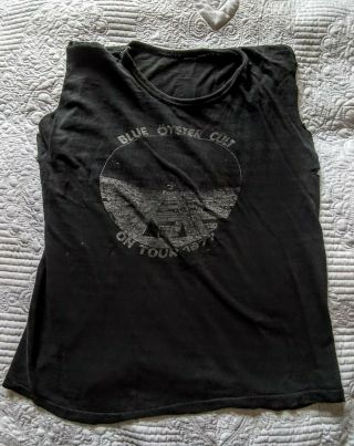 Vintage Blue Oyster Cult 1977 Concert Tour Shirt Size Med Cut Sleeves