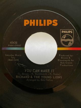 Garage Mod 45 Richard & The Young Lions You Can Make It On Philips Hear