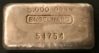 Engelhard 5 Oz 6th Ser.  Vintage Silver Bar S/n 54754 Example Rare