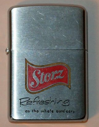 Vintage Zippo Lighter - Storz Beer Advertisement Pat.  2517191 1957/58 Very Rare