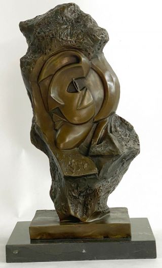 Vintage Dali Brutalist Bronze Sculpture 60`s Mid Century Modern Abstract Artwork