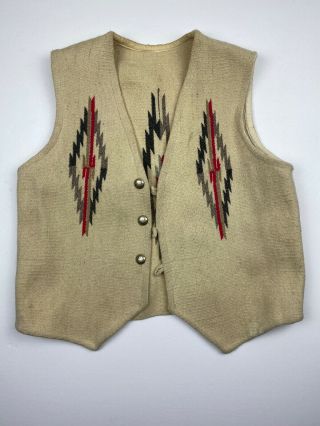 Vtg Ortega’s 1940’s 1950’s Chimayo Wool Vest Vintage