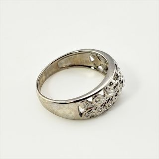 Vintage 18 Karat White Gold and Diamond Band Ring Size 5.  75 9081 3