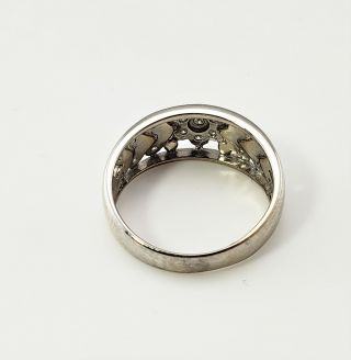 Vintage 18 Karat White Gold and Diamond Band Ring Size 5.  75 9081 5