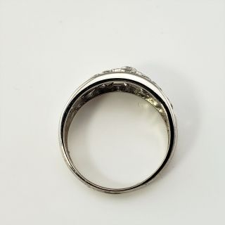 Vintage 18 Karat White Gold and Diamond Band Ring Size 5.  75 9081 6