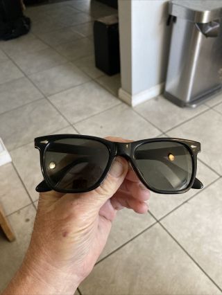 Rare American Optical Saratoga Sunglasses Black Cn 25t - 51 Jfk 1950s 1960s