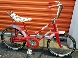 Vintage Strawberry Short Cake Stingray Style Bicycle Banana Seat Ape Hanger Bars