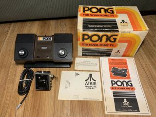 Vintage Vtg Atari Pong C - 100 Video Game Console For Home Tv 1976