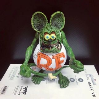 4 " White Rat Fink Big " Daddy " Ed Roth Action Figure No Box
