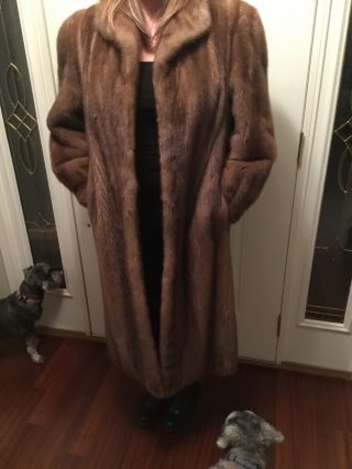 Full Length Vintage Ranch Autumn Haze Mink Fur Coat Size L
